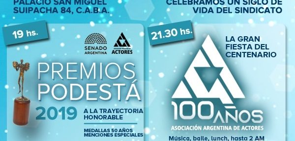 Actores festeja 100 años y entrega los Premios Podestá a la trayectoria honorable