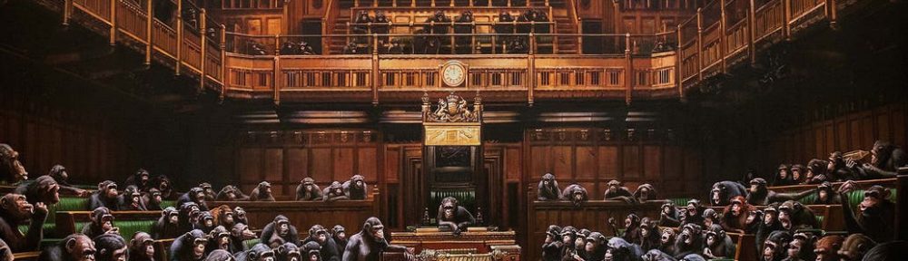 Banksy podría superar su récord con un Parlamento conducido por monos en pleno Brexit