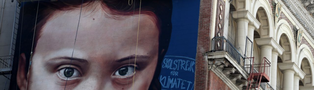 Un artista argentino pintó un mural gigante de Greta Thunberg en San Francisco