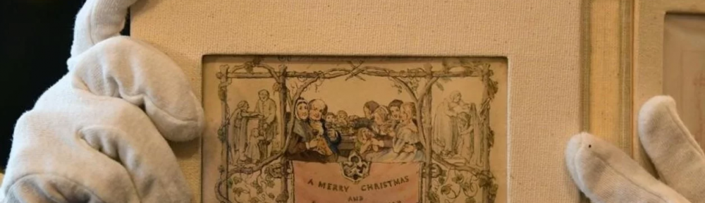 Londres exhibe la primera tarjeta de Navidad del mundo