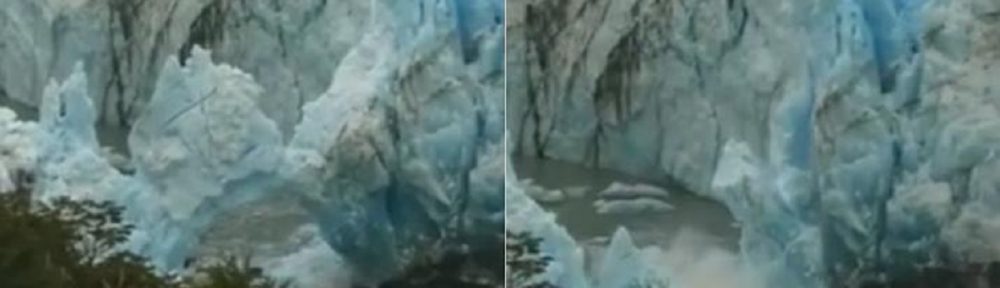 Así se rompió el puente del glaciar Perito Moreno tras cinco semanas de espera