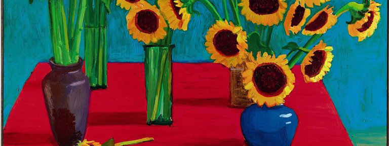 Una pintura de girasoles de David Hockney se subastó en 14 millones de dólares