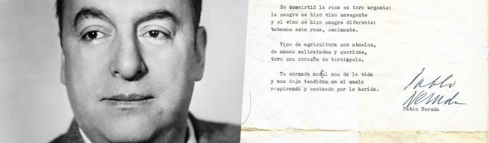 Hallaron un soneto original de Neruda en la casa de una amiga fallecida del poeta