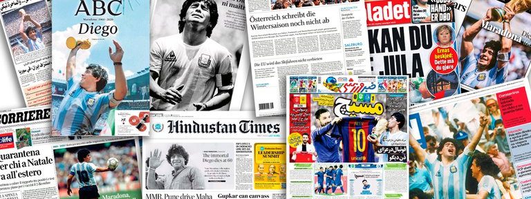 Los principales diarios del mundo se hacen eco de la muerte de Diego Maradona