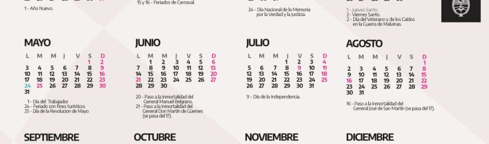 Feriados en la Argentina: así será el calendario oficial del año 2021