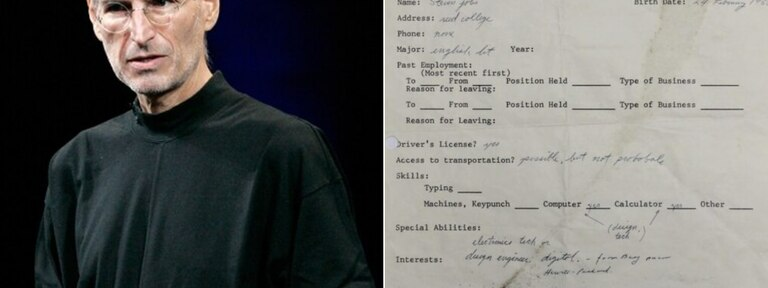 Subastan una solicitud de empleo de Steve Jobs escrita a mano de 1973