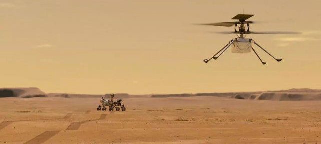Histórico: el helicóptero Ingenuity de la NASA realizó su primer vuelo en Marte