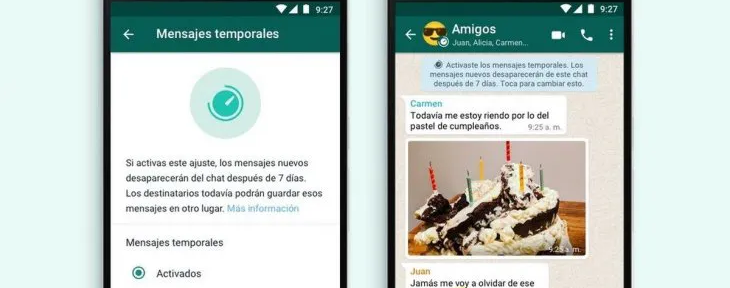 Los mensajes temporales llegaron a WhatsApp: cómo habilitarlos