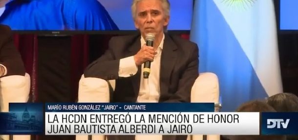Diputados: se entregó la mención de honor «Dr. Juan Bautista Alberdi» a Jairo