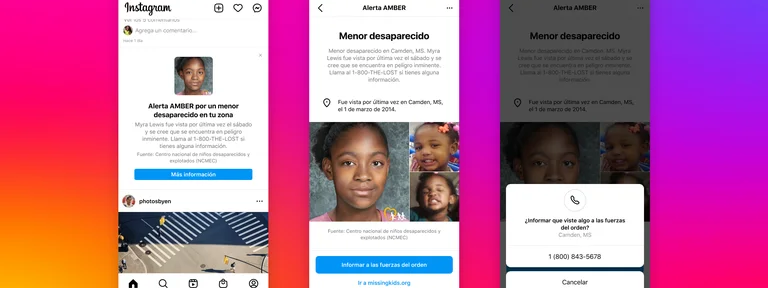 Instagram lanza la Alerta Amber para ayudar a encontrar niñas y niños desaparecidos