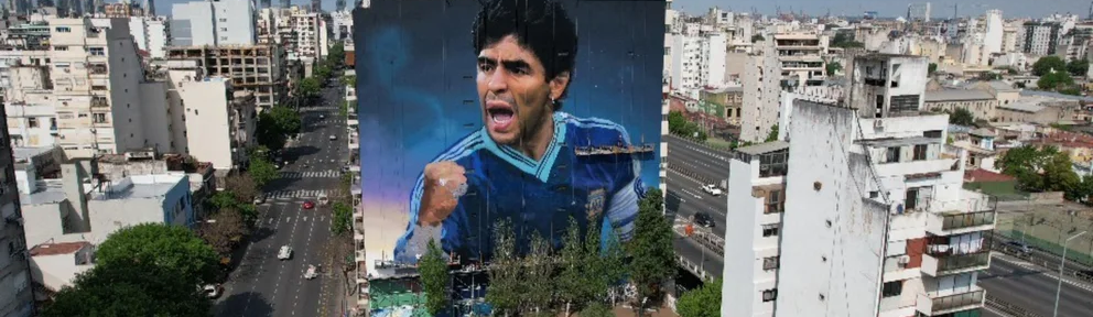 Inauguraron el mural más grande del mundo en homenaje a Diego Armando Maradona