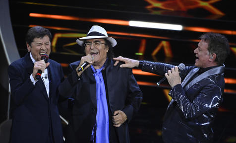 Morandi, Ranieri y Al Bano cantaron juntos por primera vez en San Remo