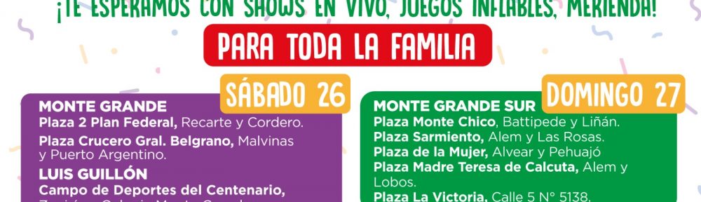 El Municipio de Esteban Echeverría celebra el último fin de semana del Mes de las Infancias