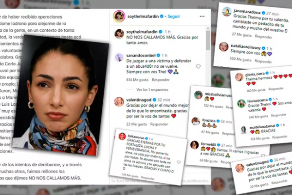 La carta abierta de Thelma Fardin tras la condena a Juan Darthés y los mensajes de apoyo de las famosas