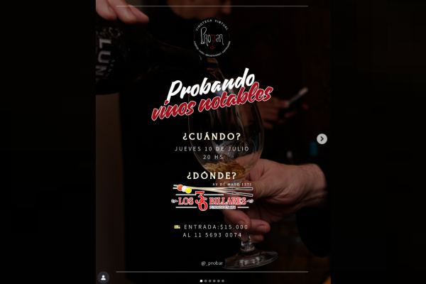 Probando vinos notables