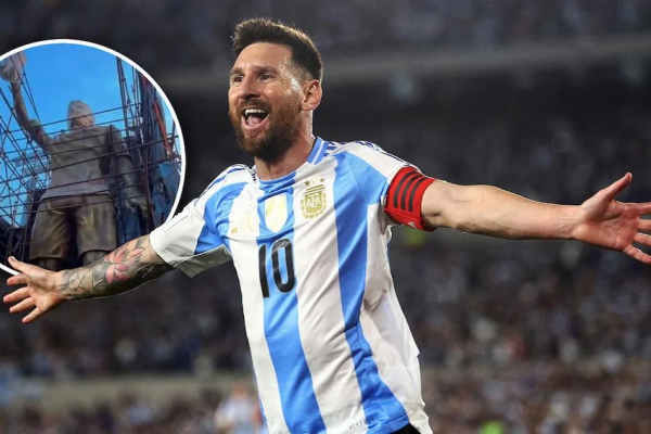 La imponente estatua de 21 metros con la que India homenajeará a Messi durante su visita: trabajaron 45 personas durante 27 días