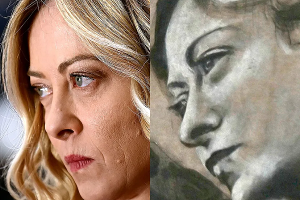 Borraron de una basílica del centro de Roma el fresco de un ángel restaurado con la cara de Giorgia Meloni