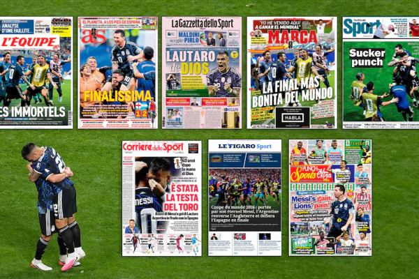 “Los inmortales, “La cabeza de Dios” y “Messi contra el mundo”: las portadas de los principales diarios del planeta tras la remontada de Argentina ante Inglaterra