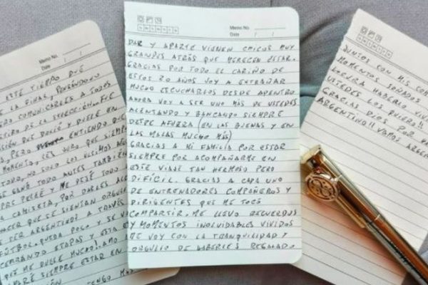 La carta con la que Lionel Messi anunció su retiro de la Selección