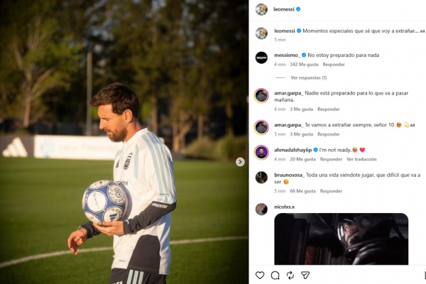 Lionel Messi compartió un álbum de fotos de su última práctica con la Selección: el mensaje especial que publicó