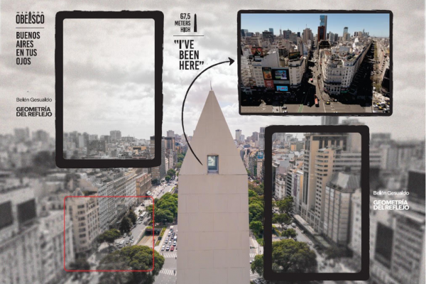 “Geometría del Reflejo” de Belén Gesualdo en el Obelisco de la Ciudad de Buenos Aires